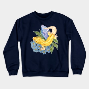 Leopard Gecko with Crystals & Forget-Me-Nots Crewneck Sweatshirt